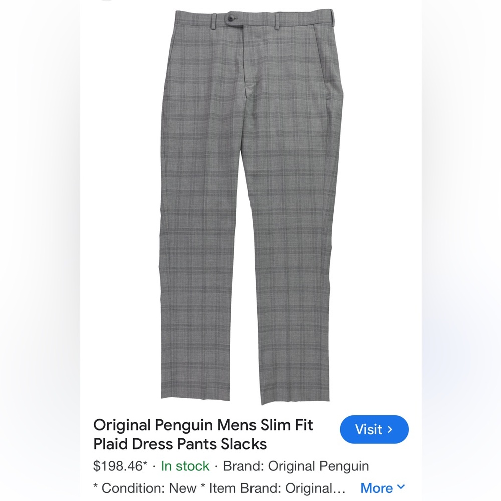 Original penguin plaid slim fit dress pant size 29